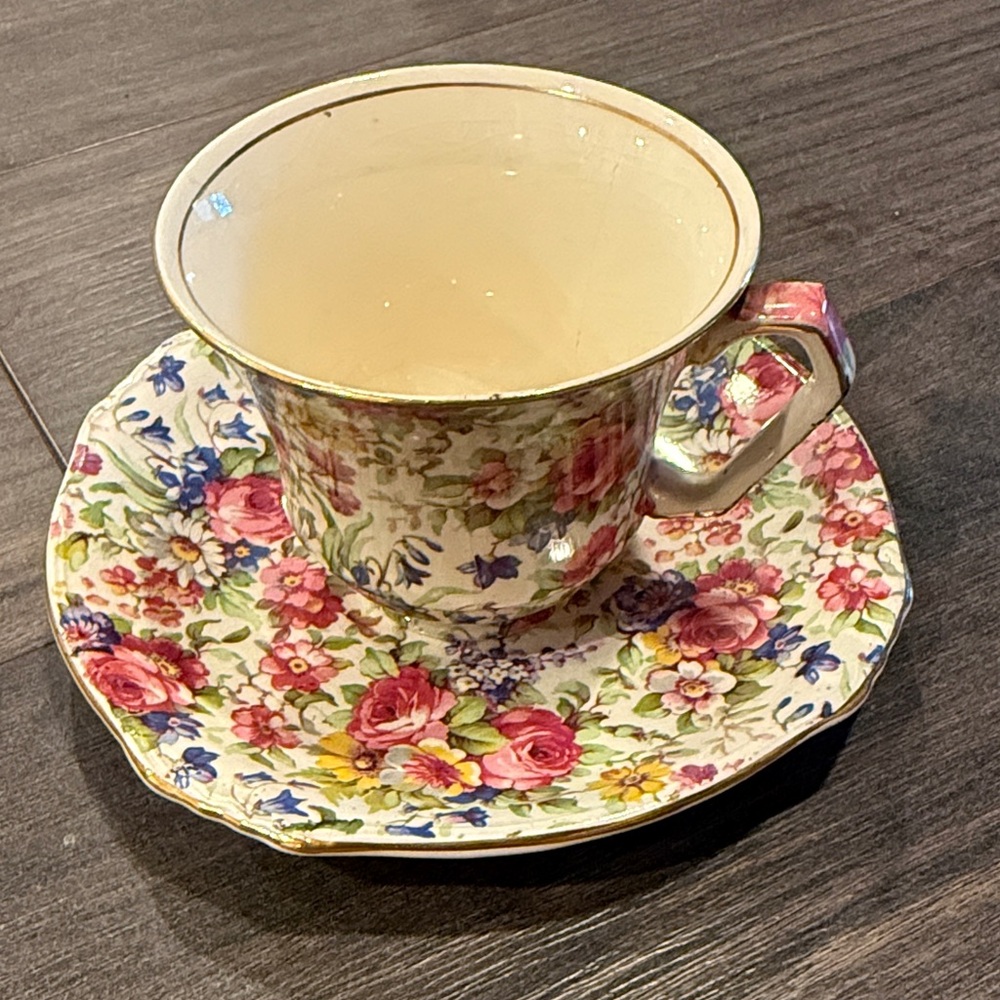 Floral Teacup and Saucer Set